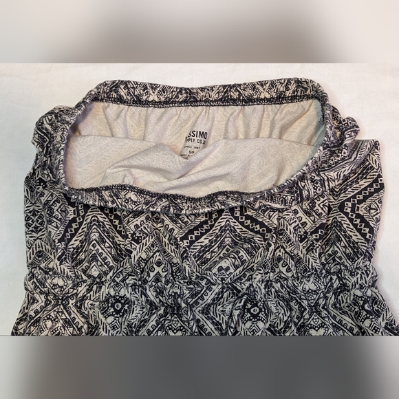 Mossimo Strapless Mini Dress or Cover-up Tribal Aztec Drawstring Black SMALL - Picture 8 of 11